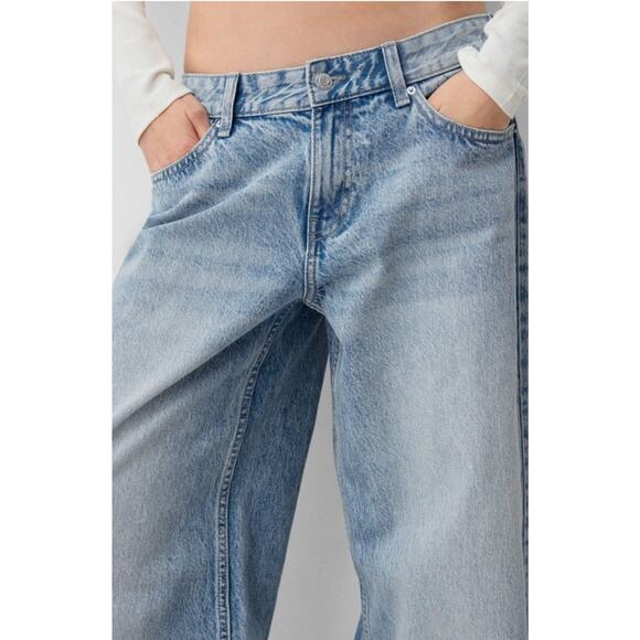 Bershka Boyfriend Wide Legs Jeans Womens Size 12 New $79 - Picture 3 of 15